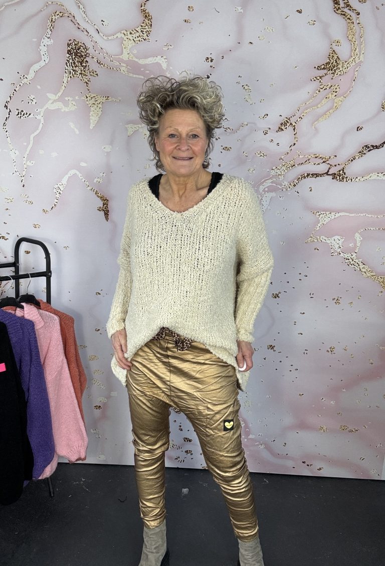 Broek Pipa Leatherlook Baggy Goud tijger