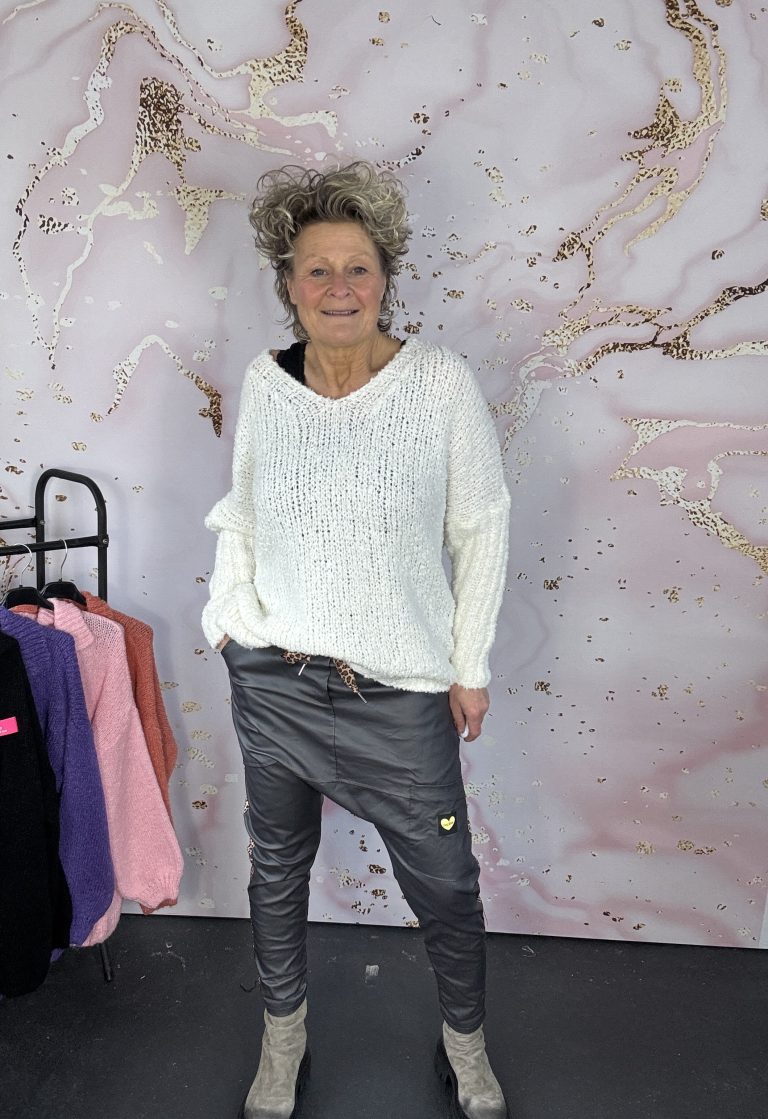 Broek Pipa Leatherlook Baggy antraciet tijger
