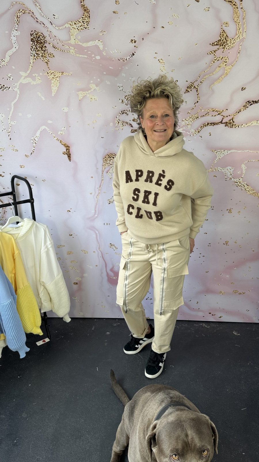 jogg broek Justine rits beige