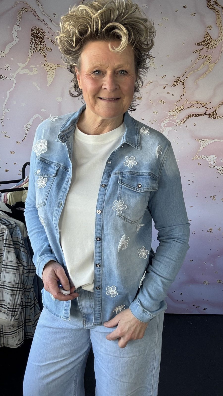 S Woman Jeans blouse light flower