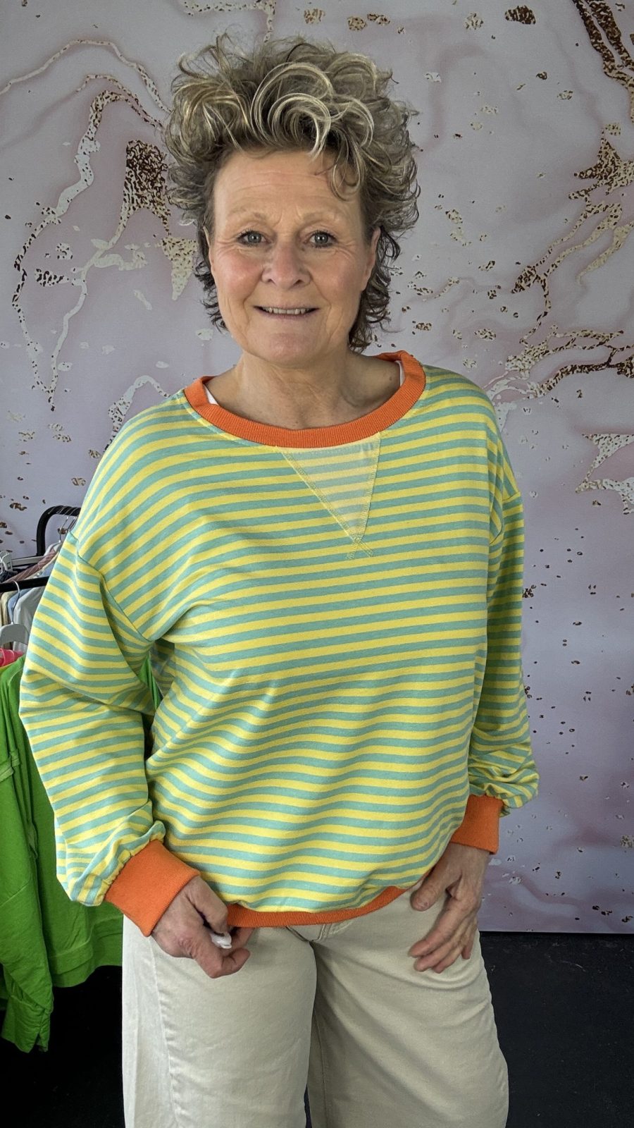 Sweater Pauli lime/Geel