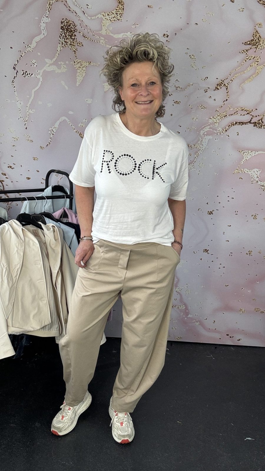 T shirt Rock ( Mooij)wit