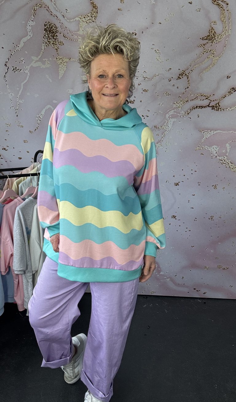 Sweater hoody Rainbow Aqua