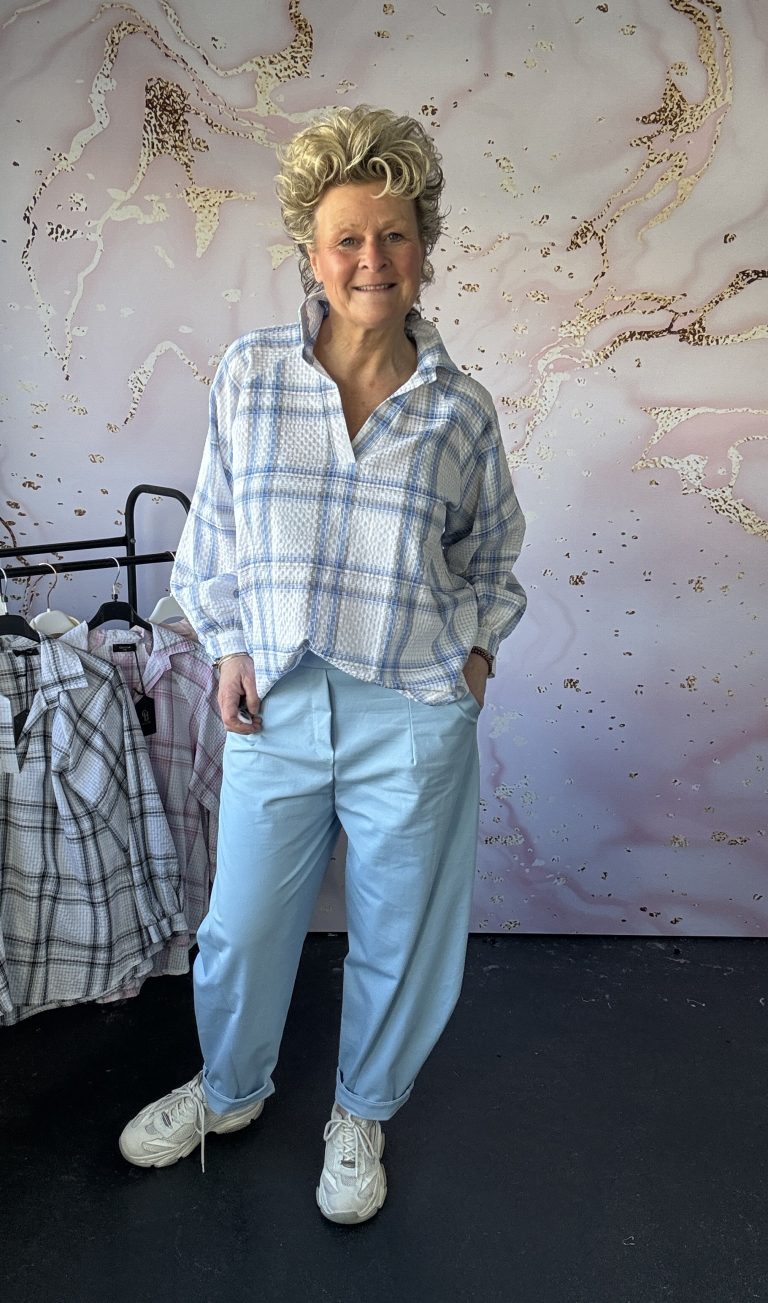Blouse Chastar ruit blauw