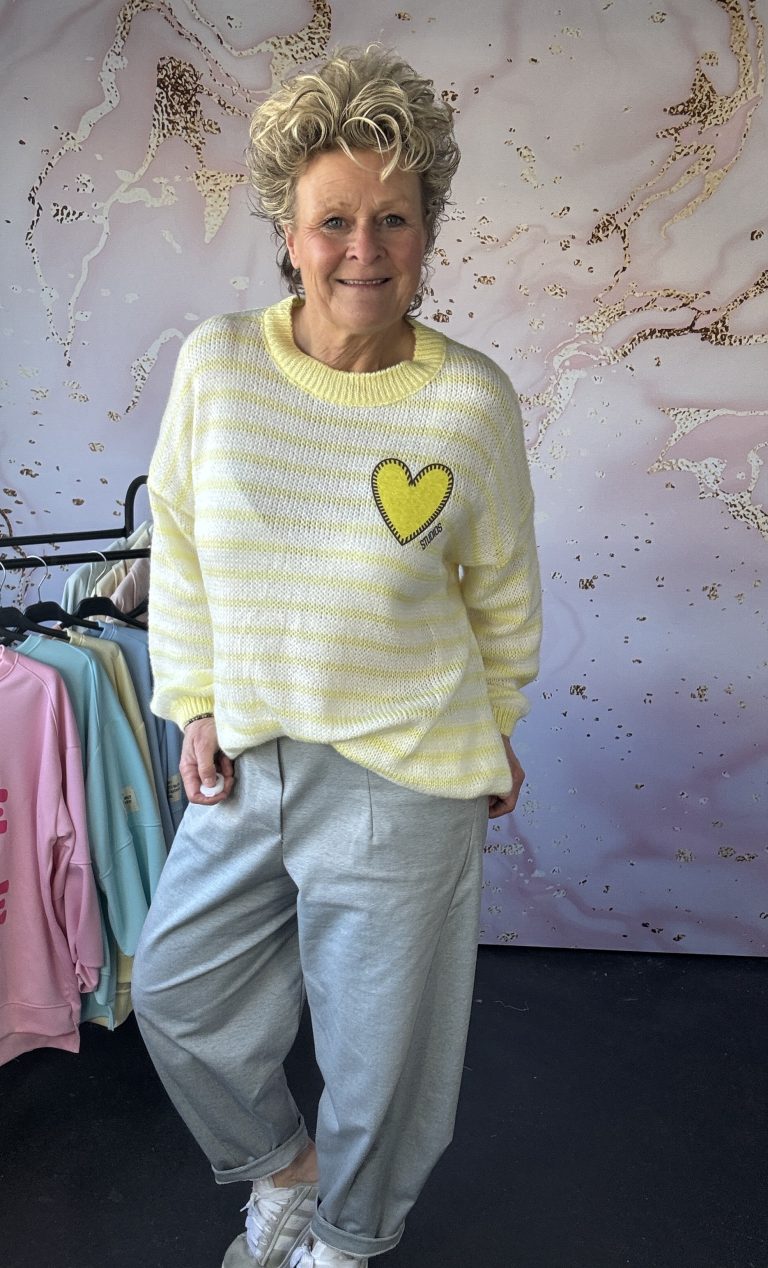 Trui Hart Geel streep