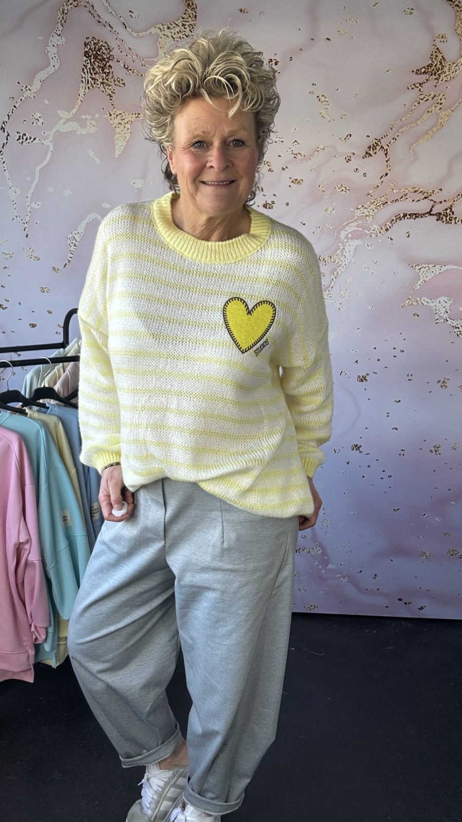 Trui Hart Geel streep