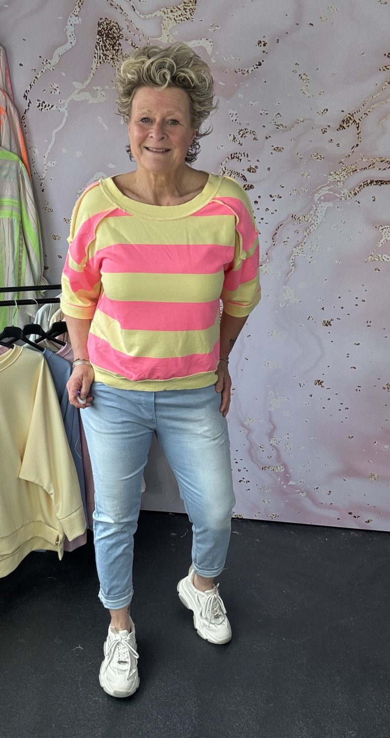 Sweater Colori fuchsia/geel