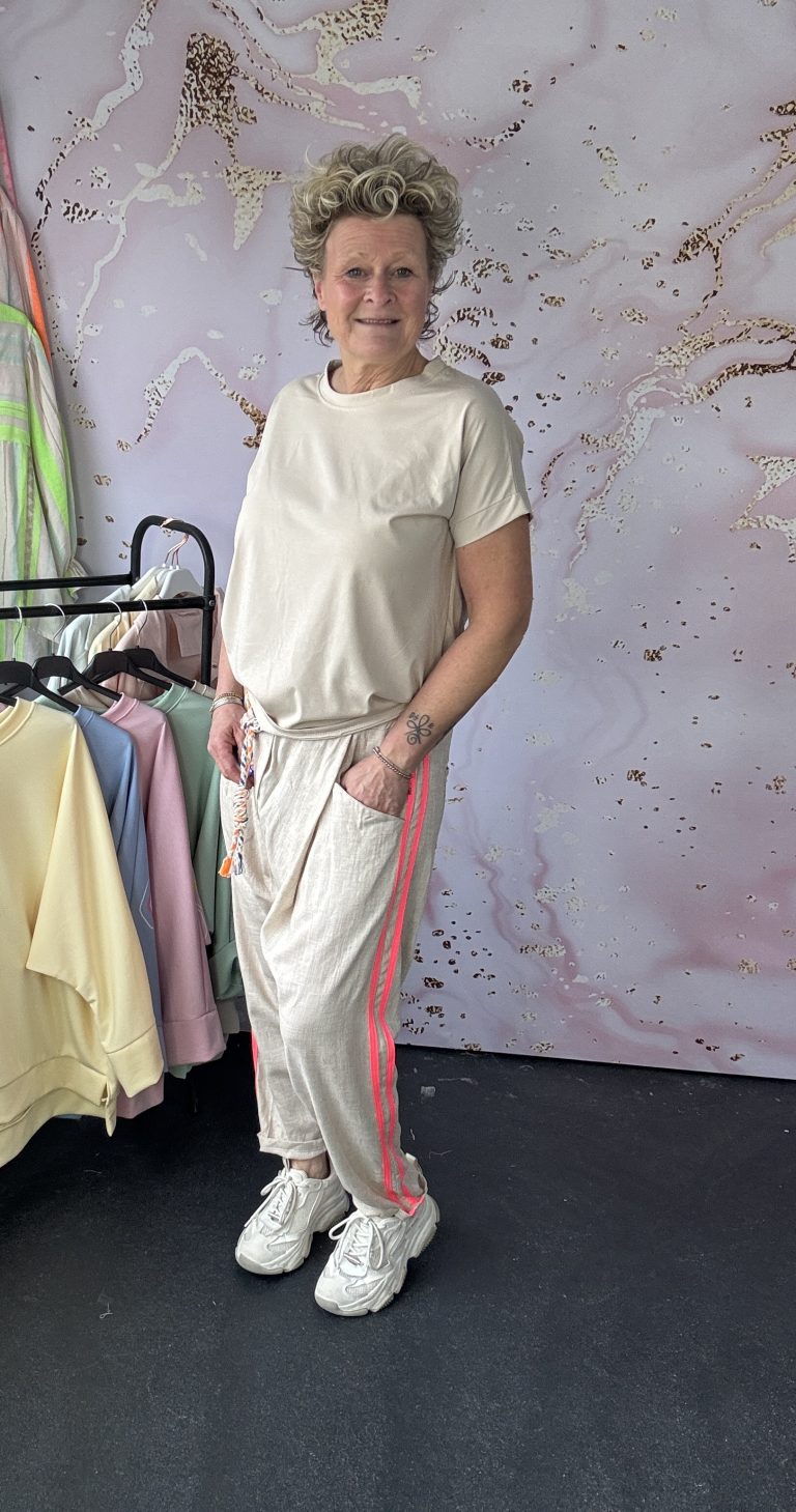 Linnen broek Lina (pink bies)
