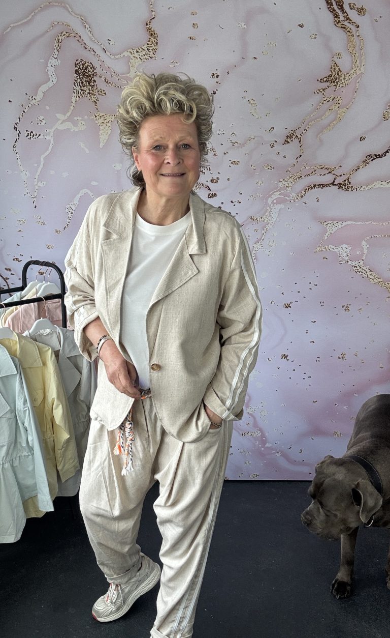 Linnen blazer Lina (witte bies)