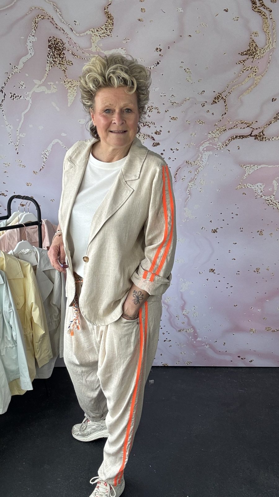 Linnen blazer Lina (oranje bies)
