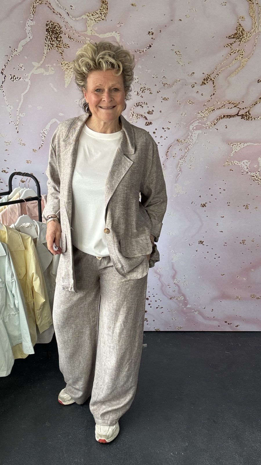 Linnen broek Lino taupe