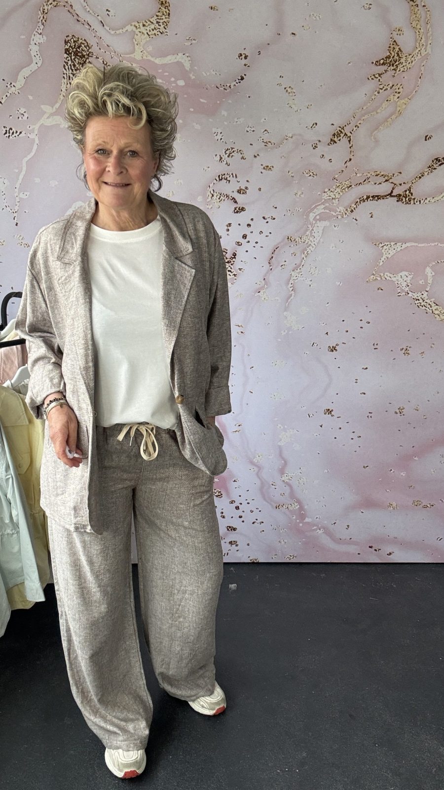Linnen blazer Lino taupe