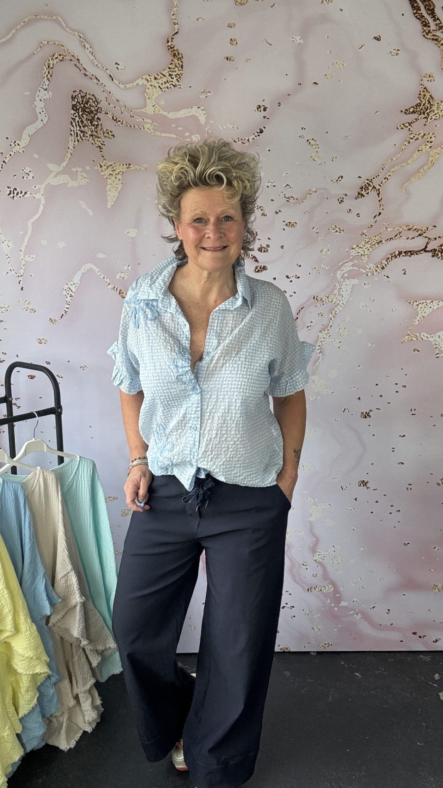 wijde stretch Mena navy