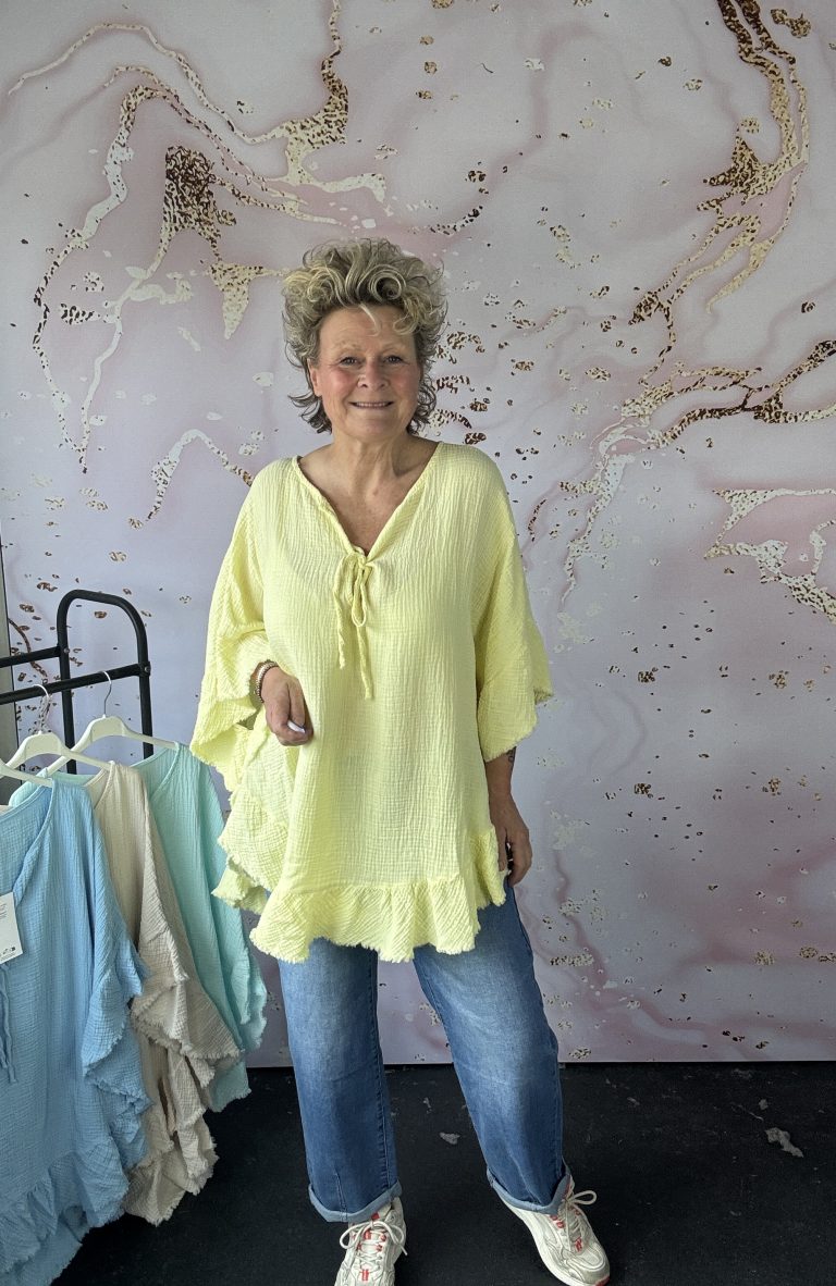 Blouse wafel geel