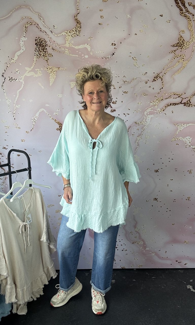 Blouse wafel mint