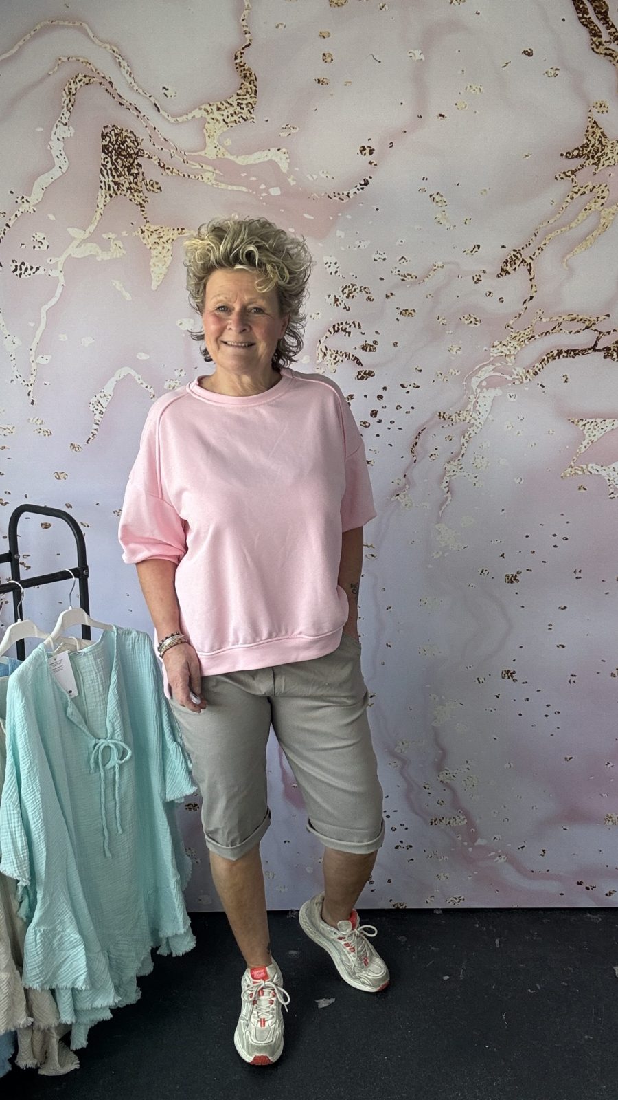 korte broek stretch taupe