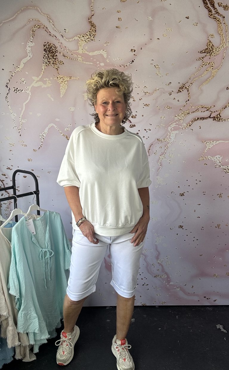 korte broek stretch wit
