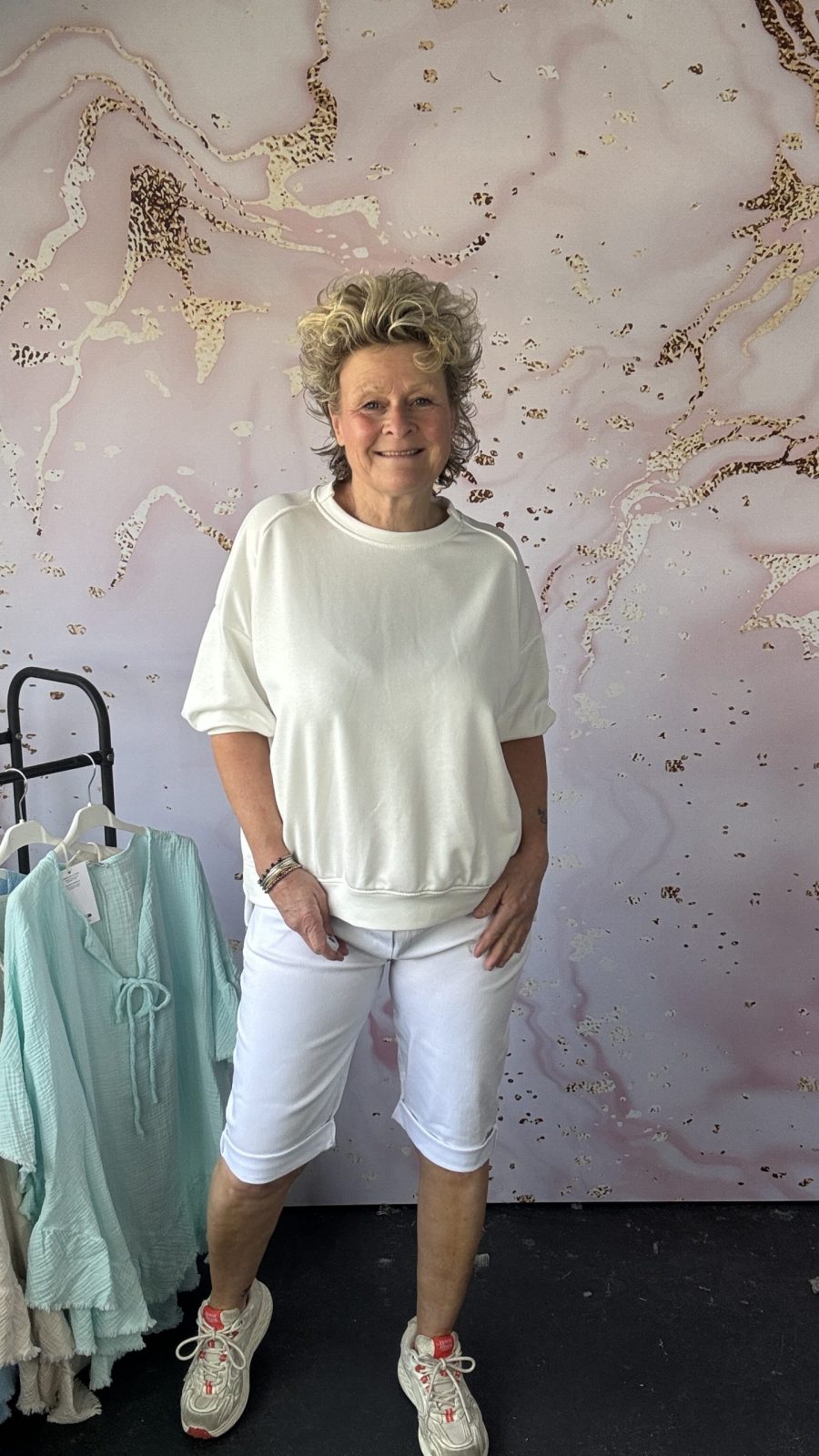 korte broek stretch wit