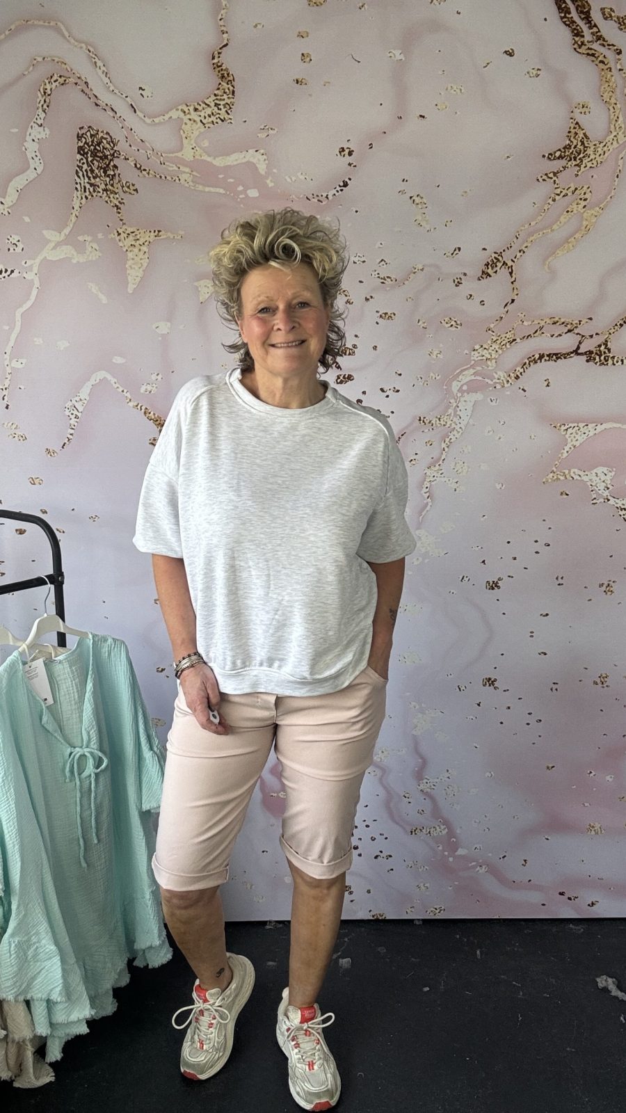 korte broek stretch roze
