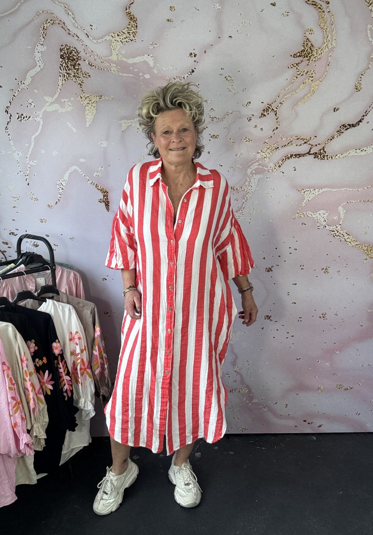 jurk Mona streep rood