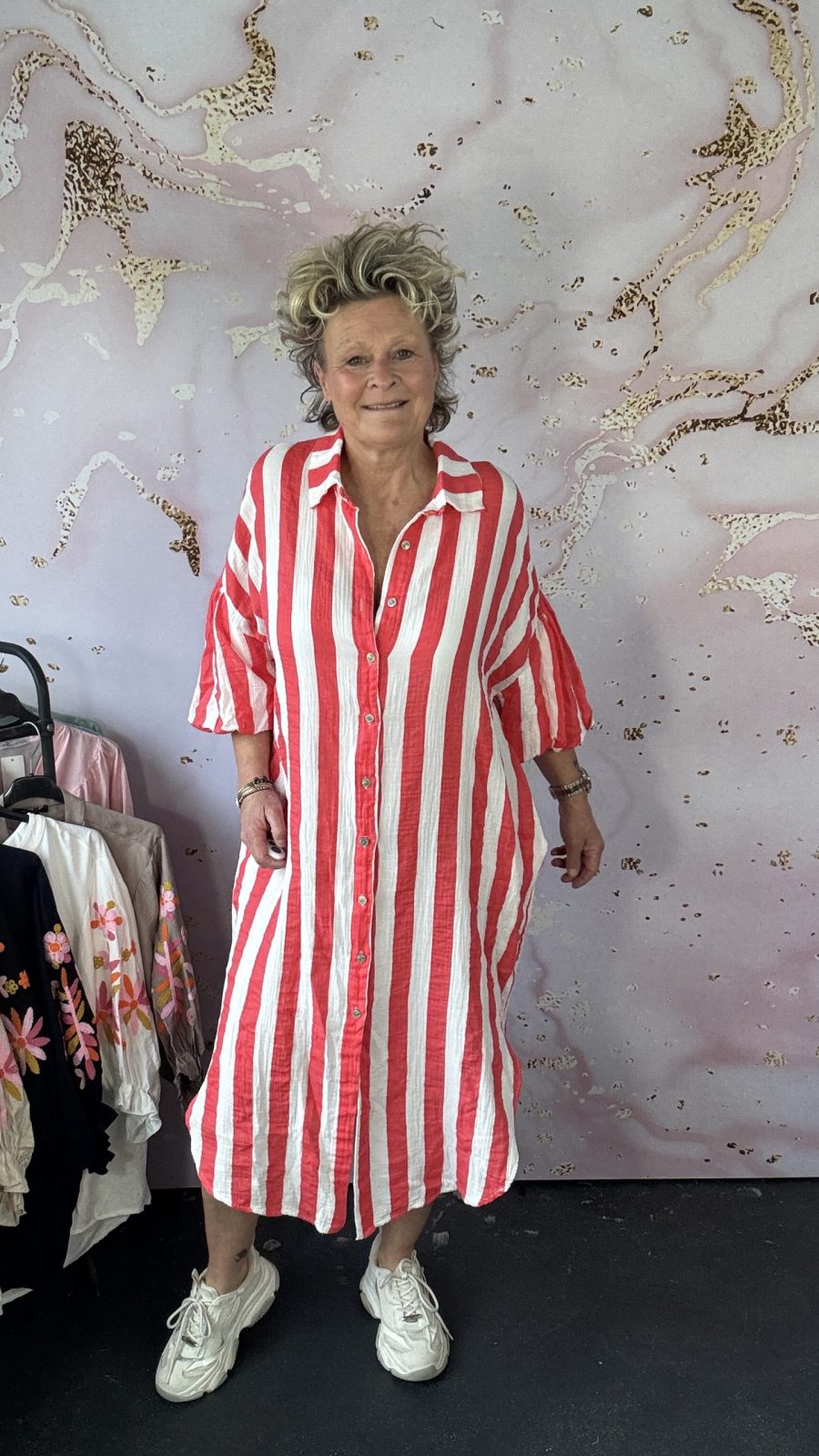 jurk Mona streep rood