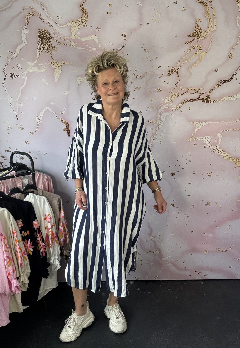 jurk Mona streep navy
