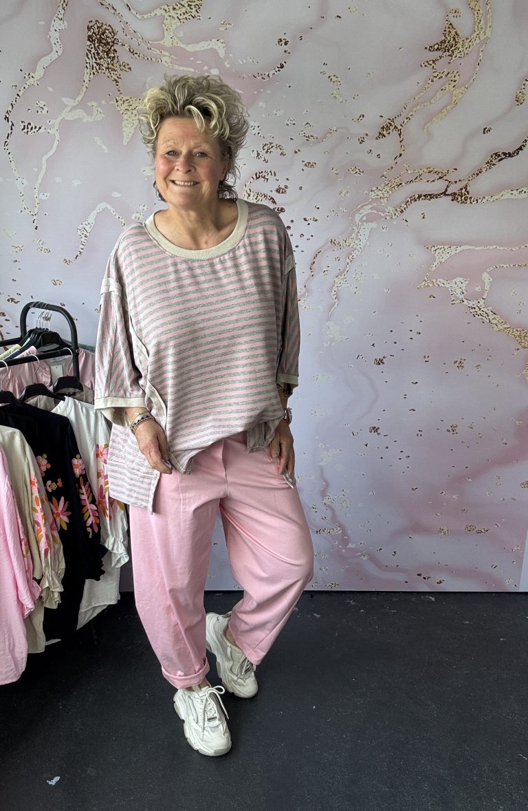 Sweater Ivy roze/ grijs