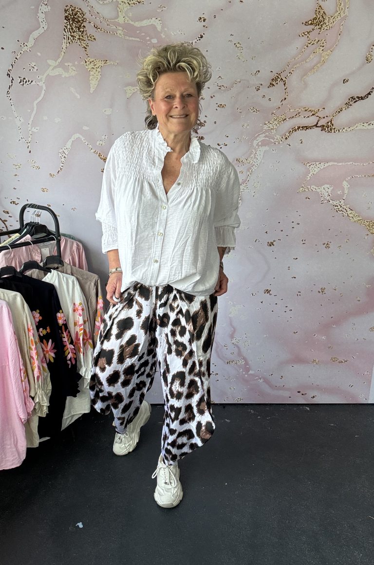 broek panter wit