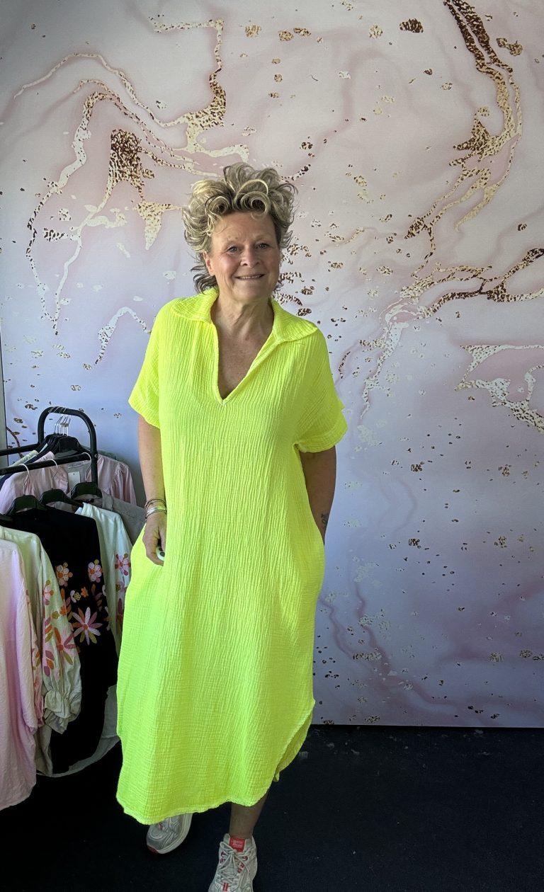 jurk Gonny neon geel