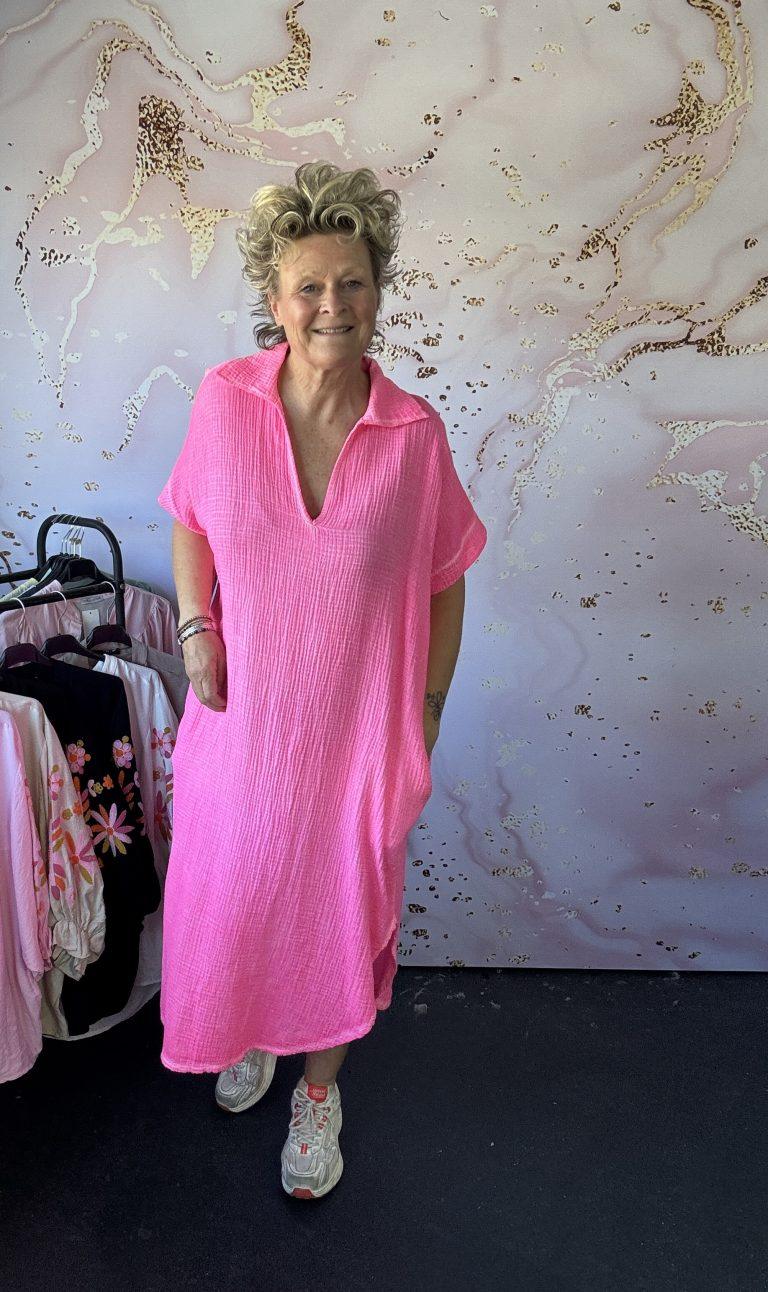 jurk Gonny fluor roze
