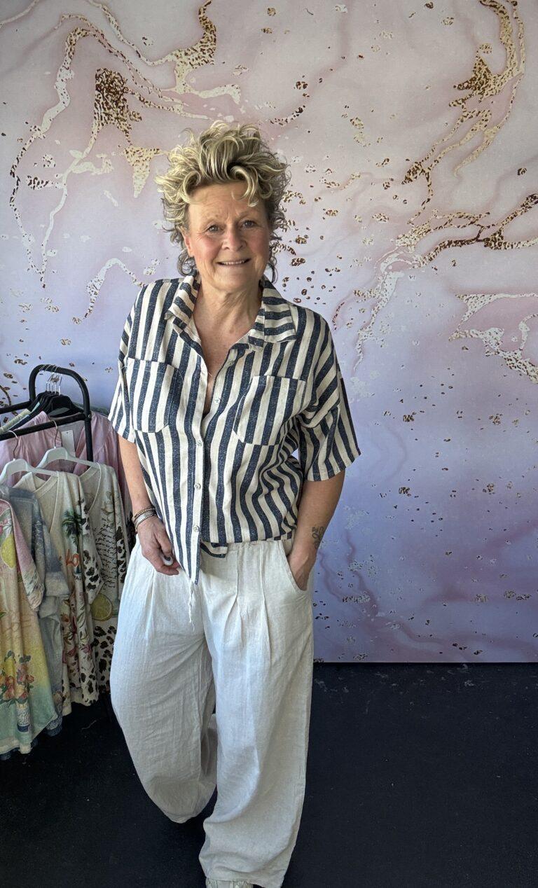 Blouse strepi blauw