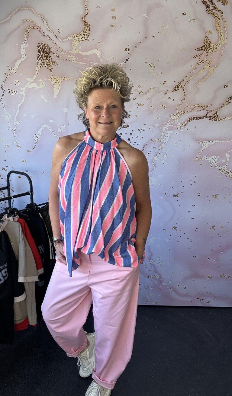 Top mouwloos Male blauw/ rose
