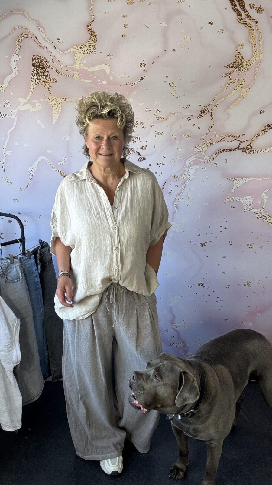 Linnen blouse sand