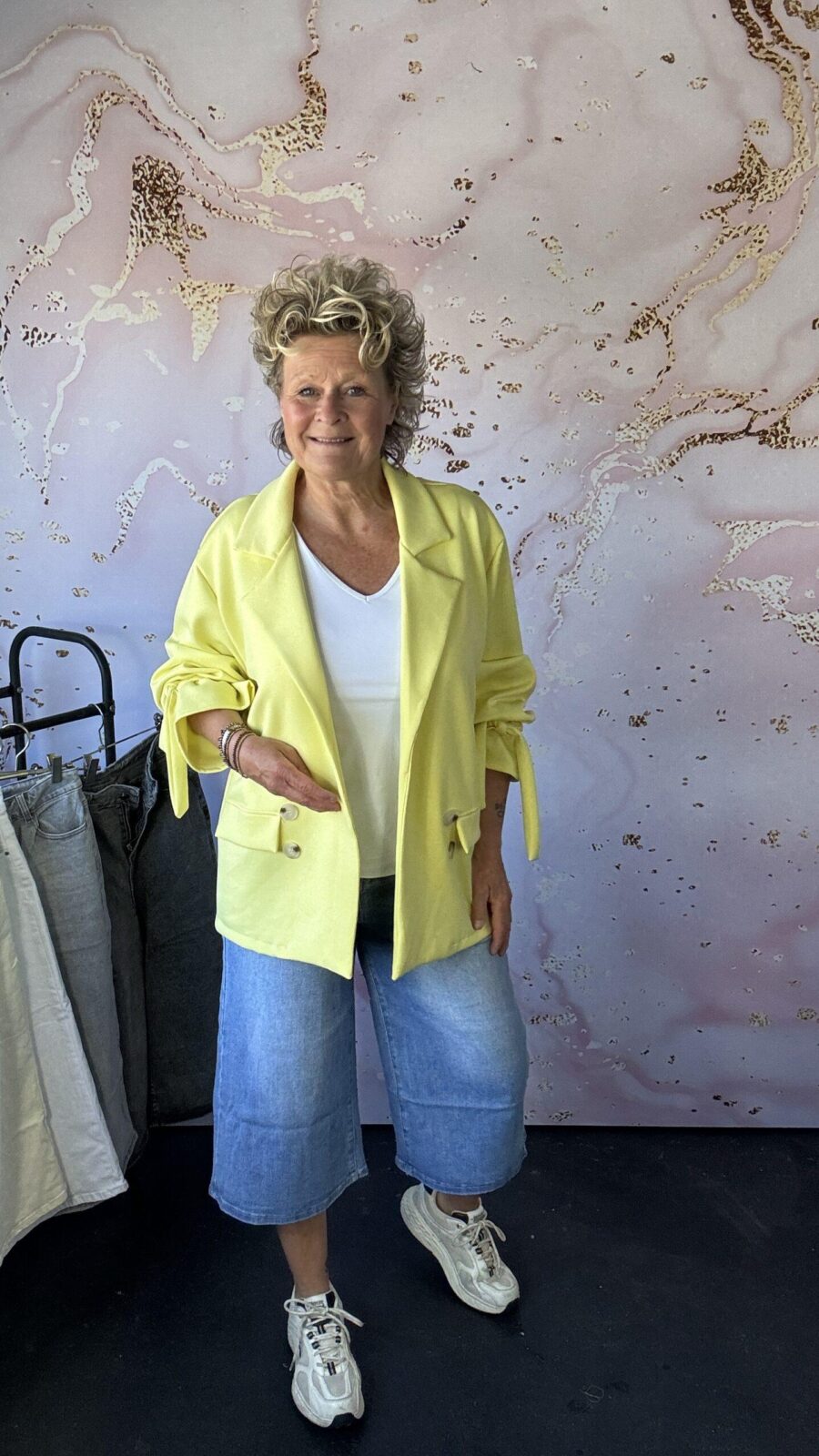 Blazer Knoop geel