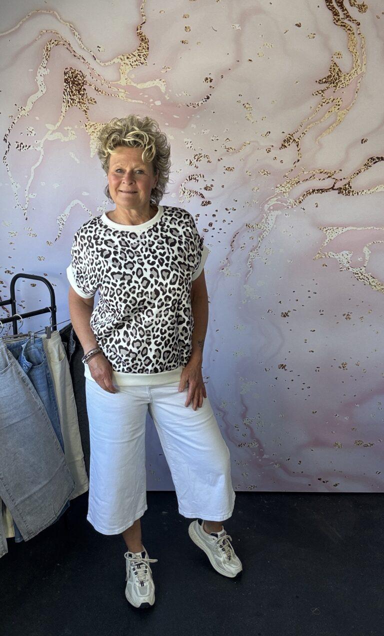 Sweater Panter korte mouw wit