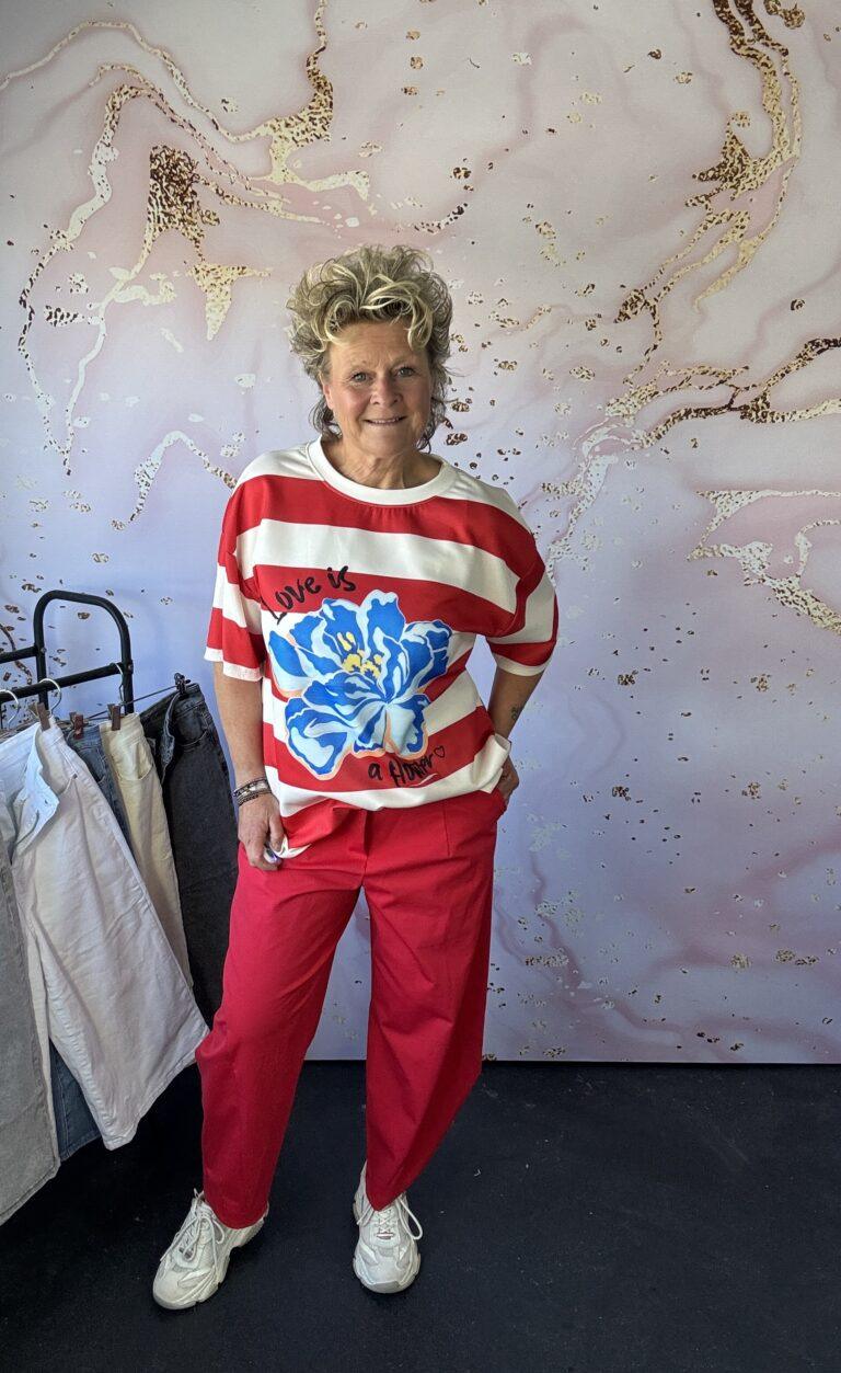 Sweater Rosa stripe rood