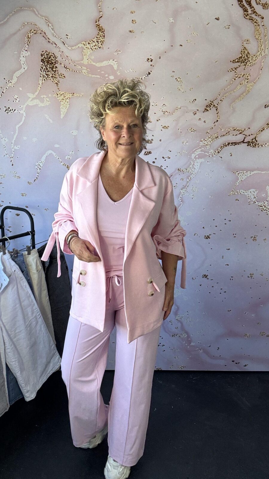 Blazer Knoop roze