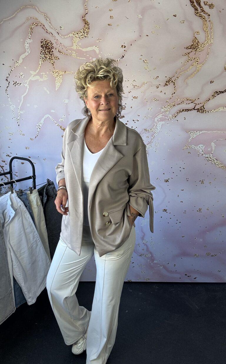 Blazer Knoop taupe