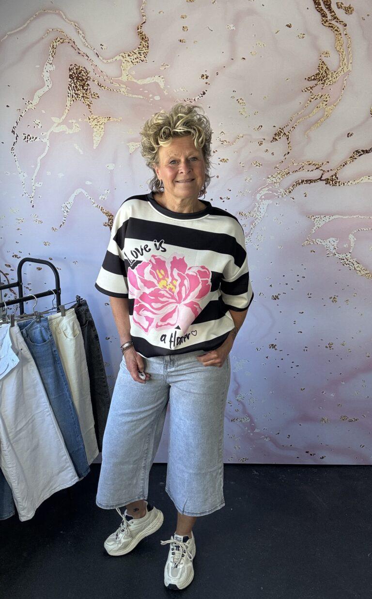 Sweater Rosa stripe zwart