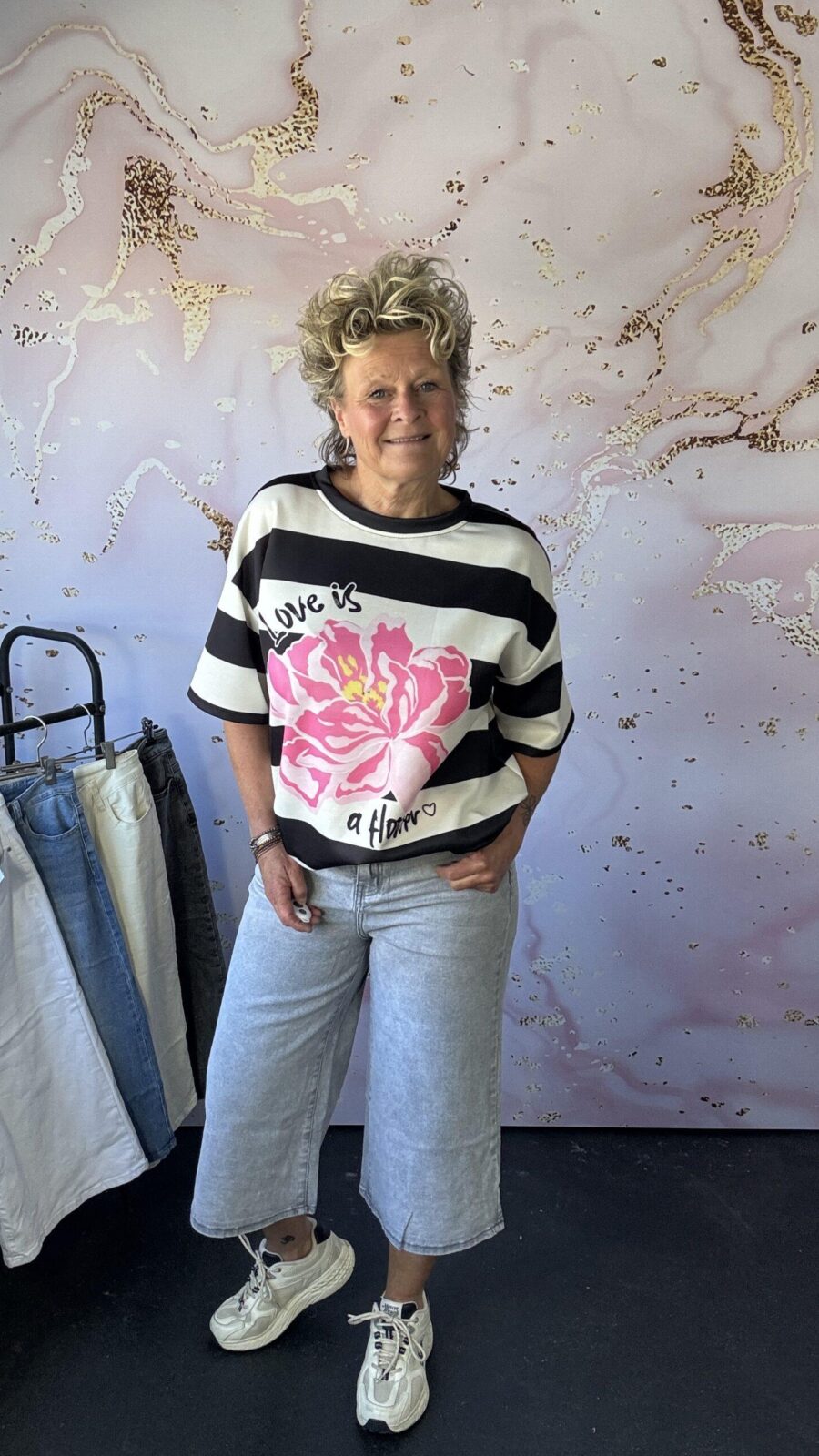 Sweater Rosa stripe zwart