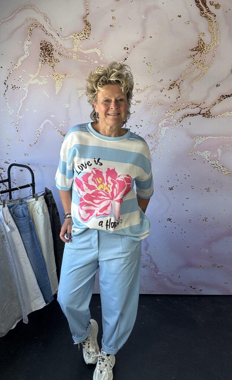 Sweater Rosa stripe lichtblauw