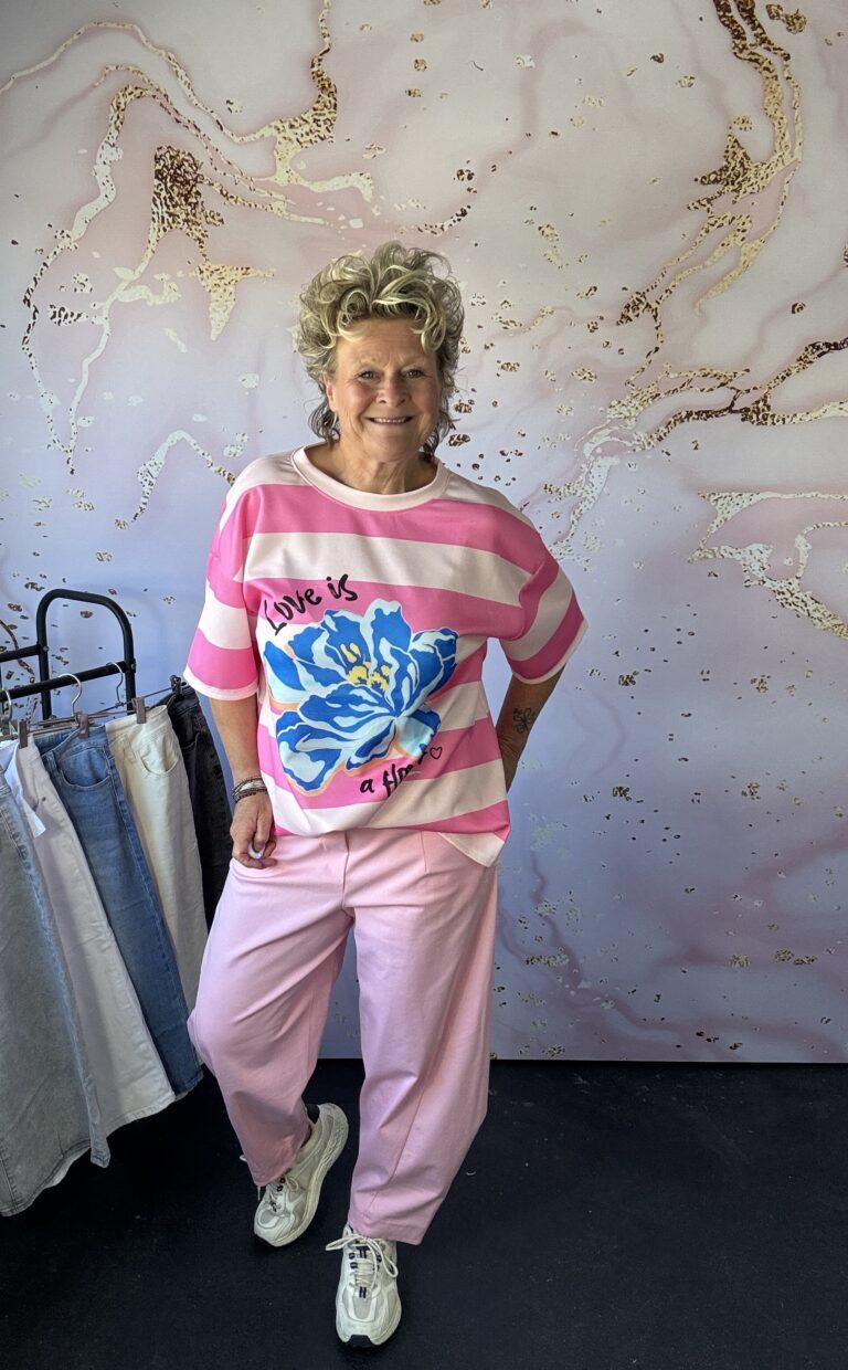 Sweater Rosa stripe roze
