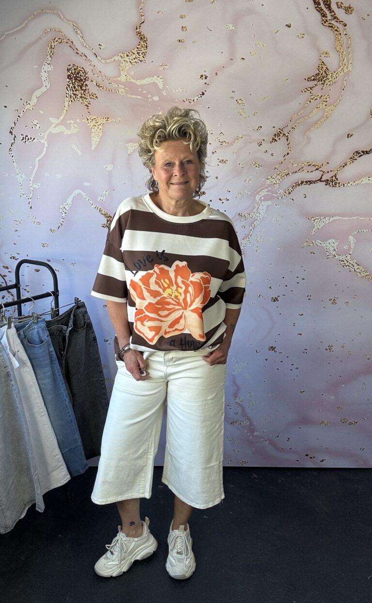 Sweater Rosa stripe bruin