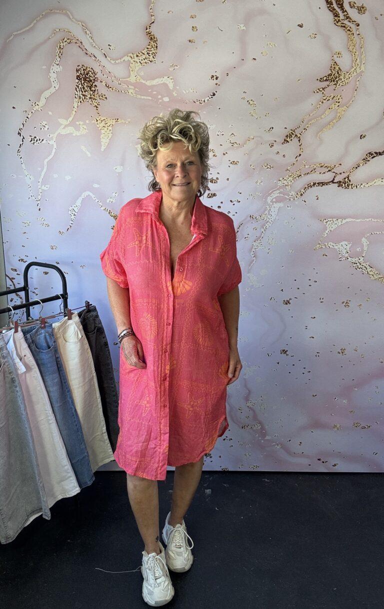 Lange doorknoop blouse Sun fuchsia