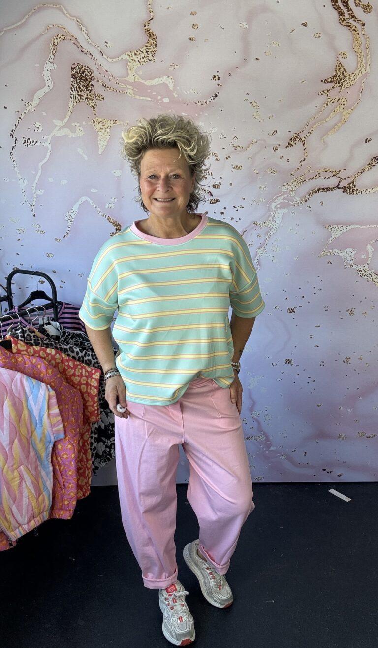 Sweater Verrucci mint streep