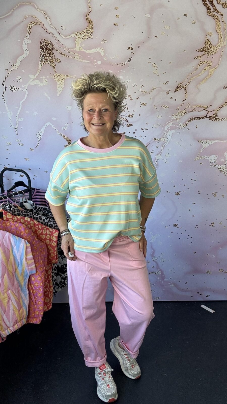 Sweater Verrucci mint streep
