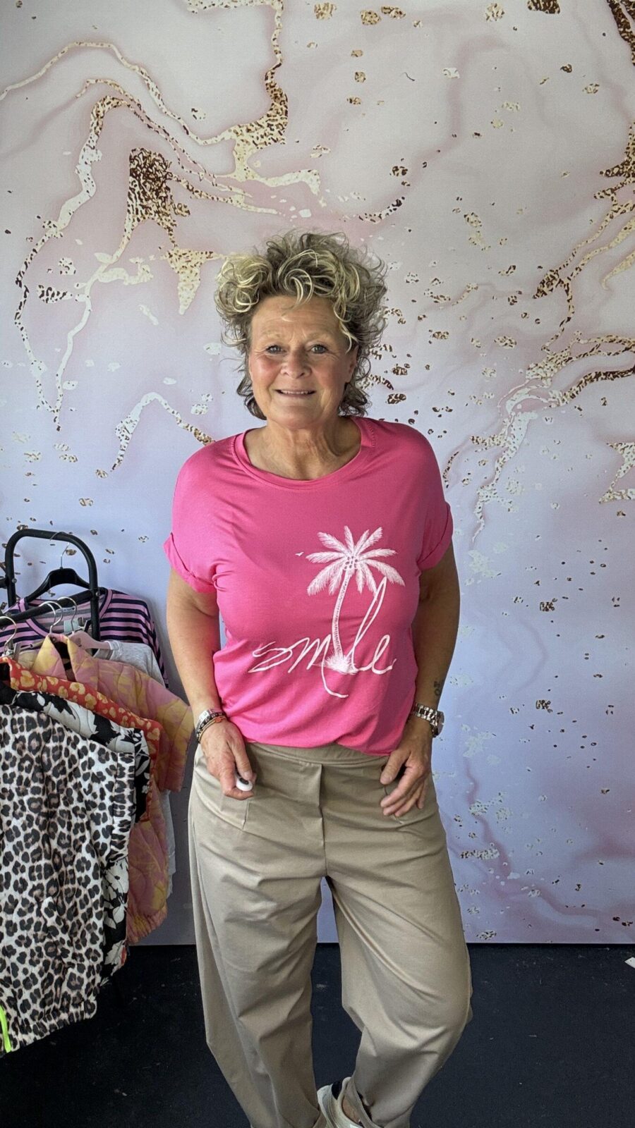 T Shirt SMILE roze