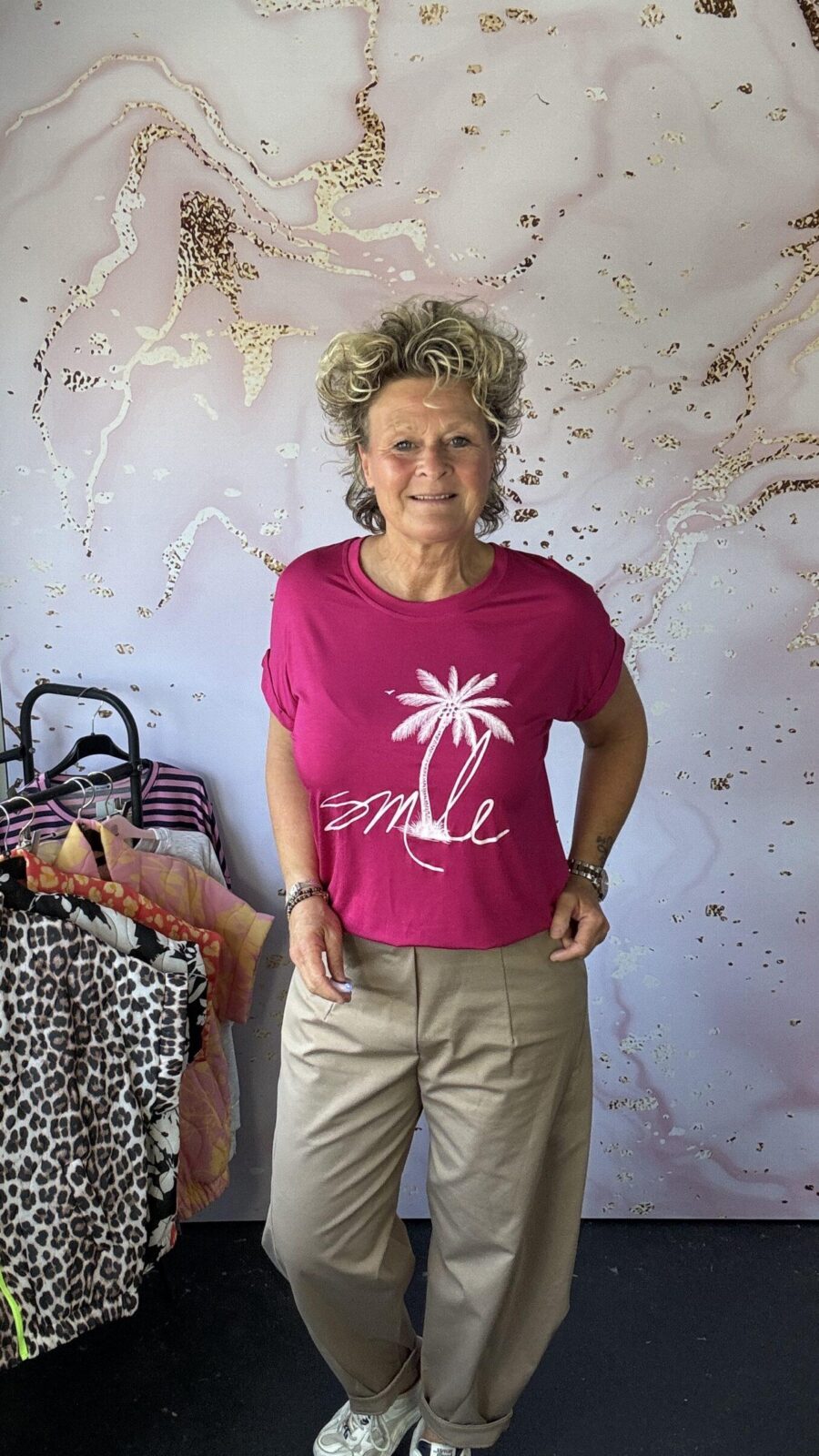 T Shirt SMILE fuchsia
