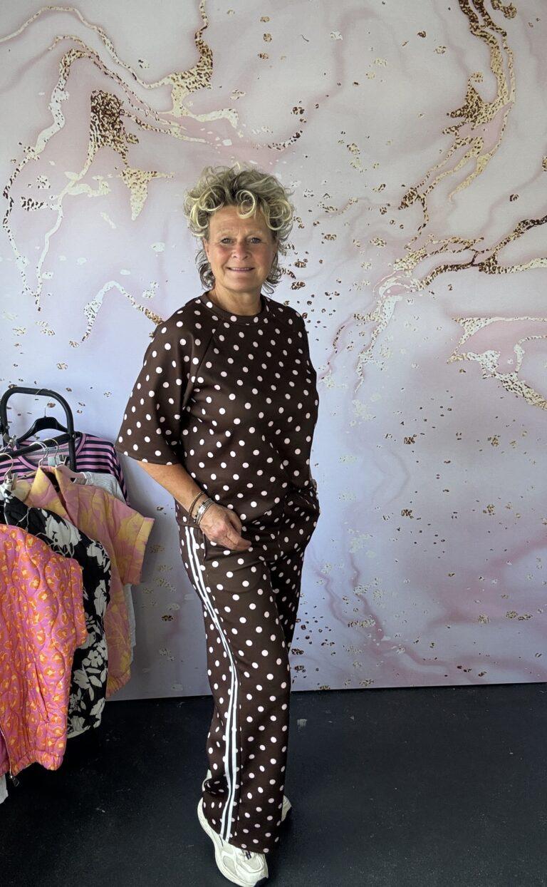 2 delige set Stip bruin/roze