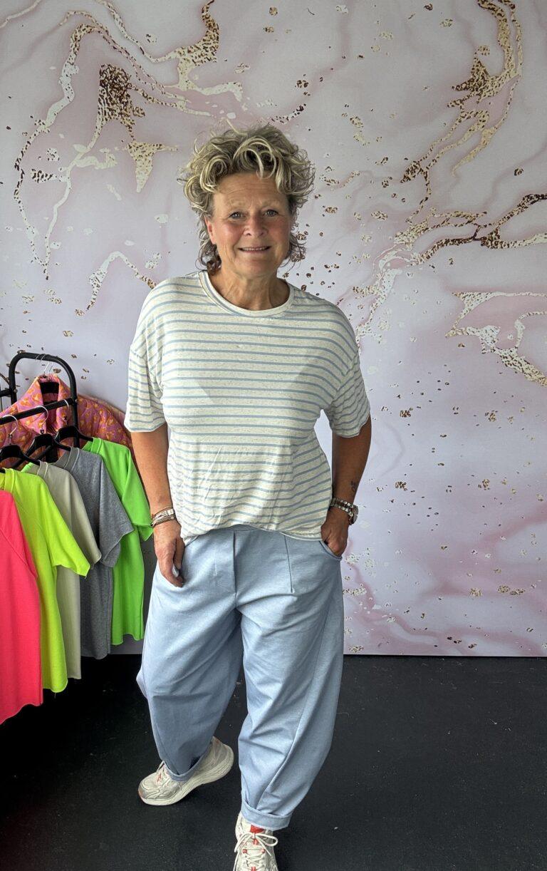 t-shirt Stripe lichtblauw